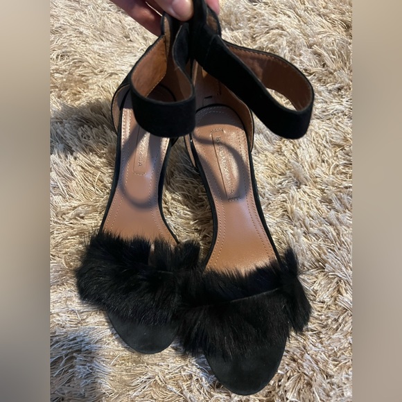 BCBGMAXAZRIA HALA fur strap heels size 7.5 - Picture 5 of 8